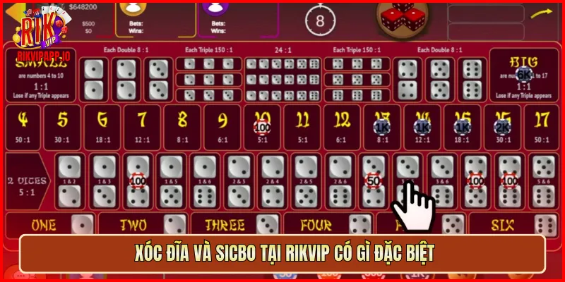 Xóc Đĩa và Sicbo tại Rikvip có gì đặc biệt