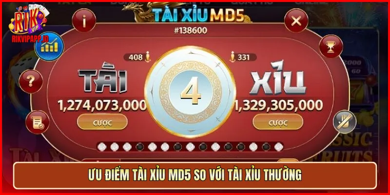 Ưu điểm Tài Xỉu MD5 so với Tài Xỉu thường