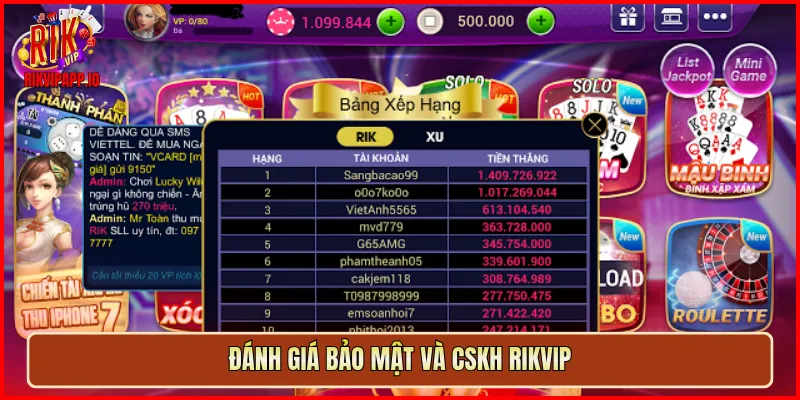 Đánh giá bảo mật và CSKH Rikvip