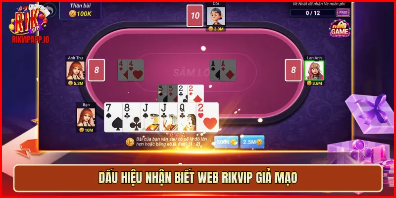 Dấu hiệu nhận biết web Rikvip giả mạo
