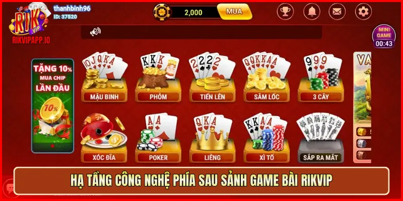 Hạ tầng công nghệ phía sau sảnh game bài Rikvip