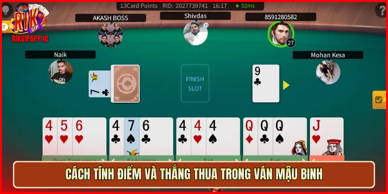 Cách tính điểm và thắng thua trong ván Mậu Binh