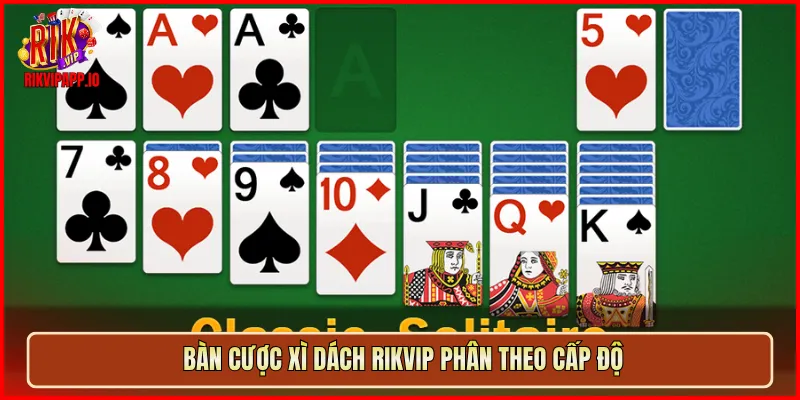 Bàn cược Xì Dách Rikvip phân theo cấp độ